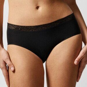SoftStretch Hipster with Lace- Black